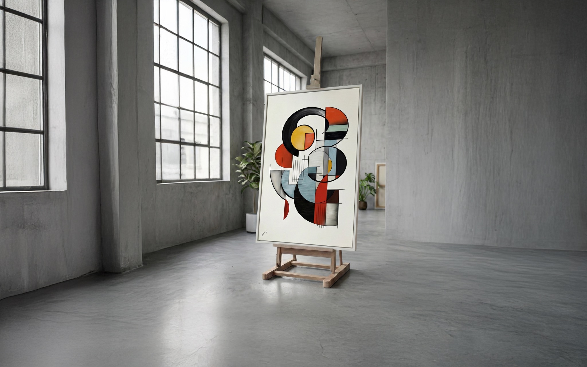 Fragment d’âme, œuvre encadrée de Gökalp aux formes colorées.